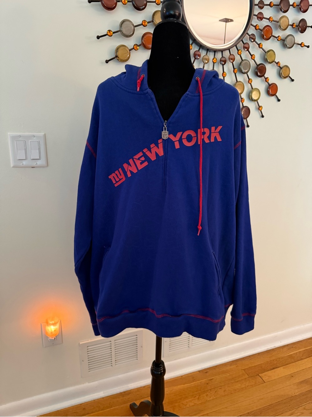 NFL Blue Hoodie with Red Graphic - Pullover